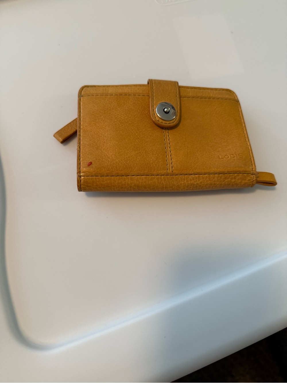 Lodis Mustard Leather Zip Wallet